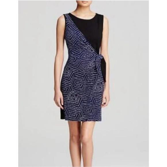 Diane Von Furstenberg Dhalia Silk Printed Sleeveless Tie Side Dress Size 2 - Picture 1 of 10
